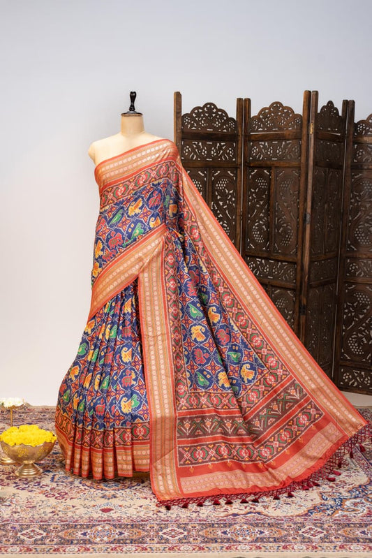 PREMIUM SOFT PURE PATOLA SILK DOUBLE IKKAT SAREE