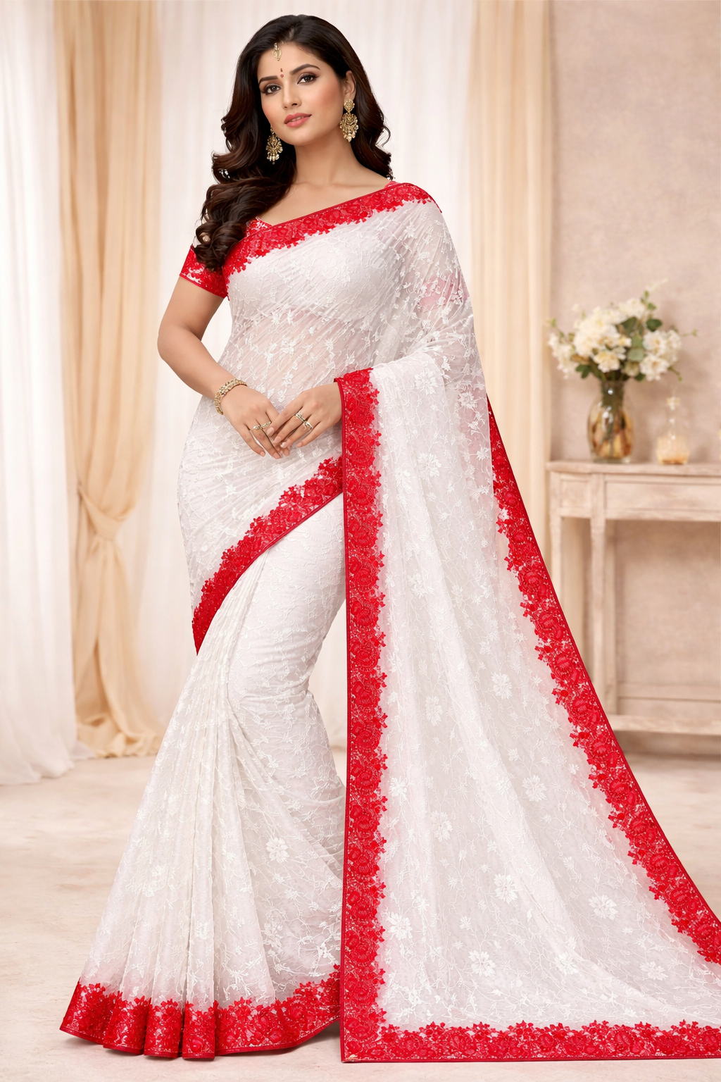 Heavy Tone Tone Thread Work Saree