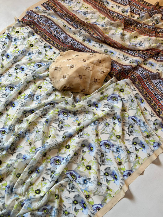 shoft georgette saree