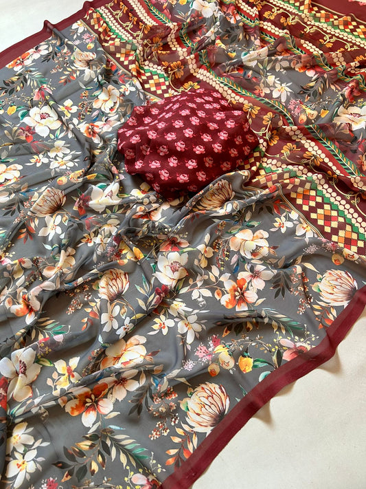 shoft georgette saree