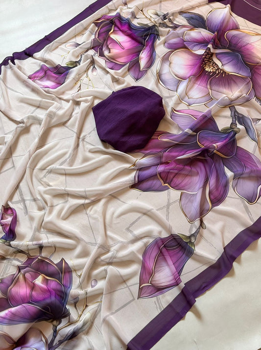 shoft georgette saree