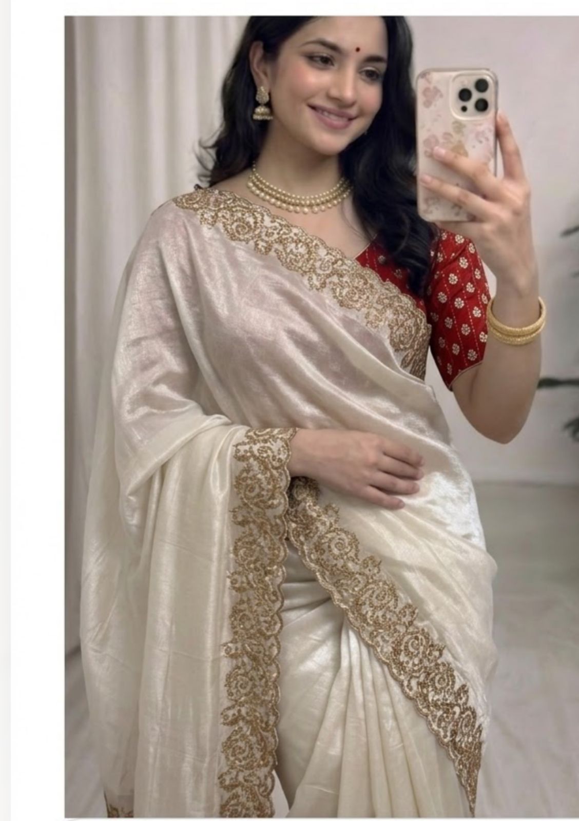 beautiful embroidery work saree