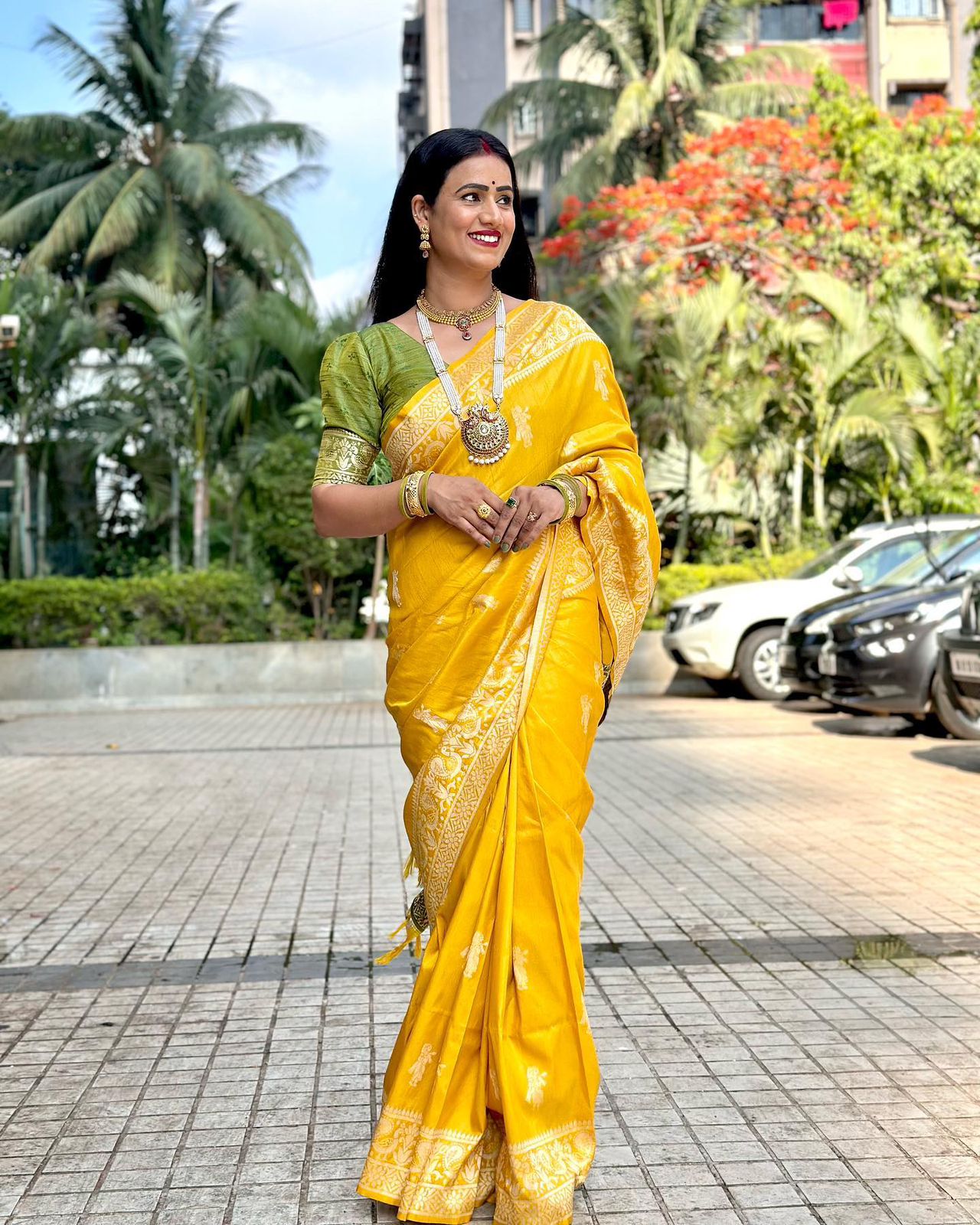 Soft Raw Silk Two tone Weaving saree