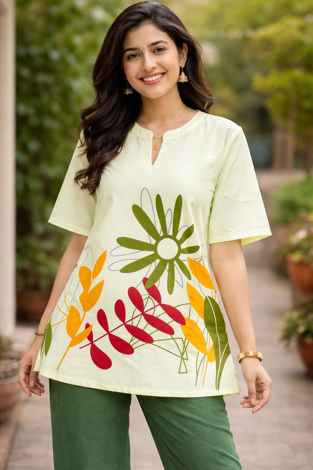 Pure Reyon Digital print short top