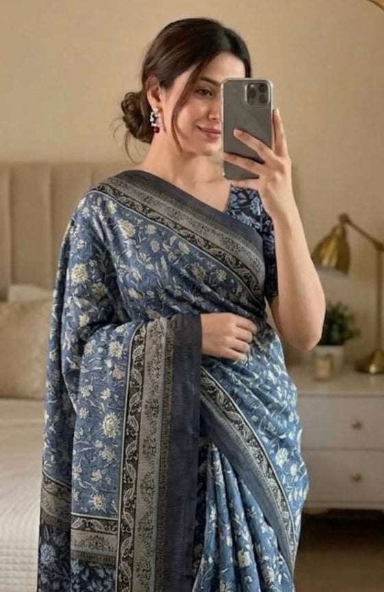 Red colour special batik bandhej lagdi patta with chiffon georgette fabric printed saree with foil print with ranig balous flower print saree
