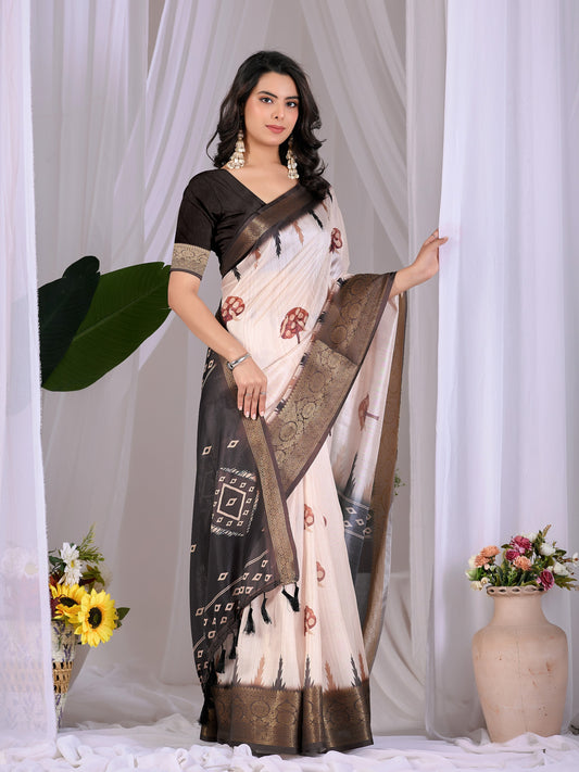 Elegant soft satin georgette saree