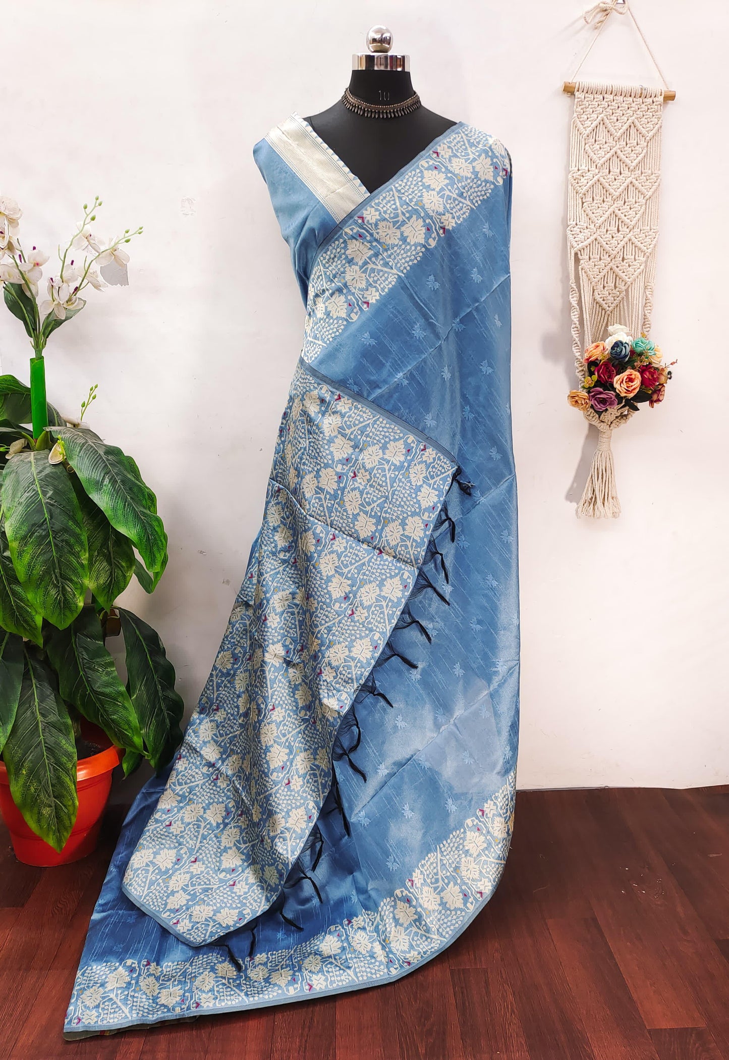 Banglori Handloom raw silk saree