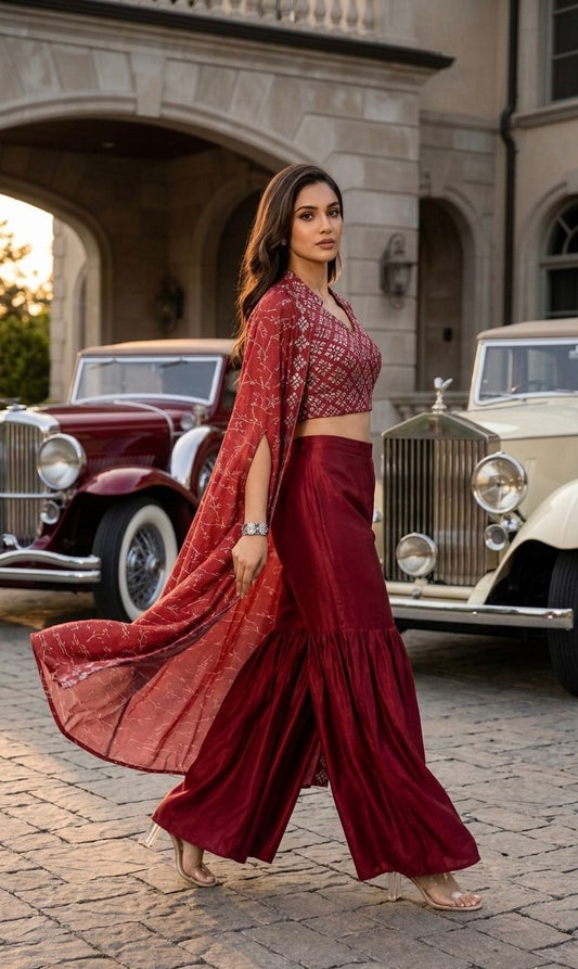 Jump on the shopping wagon and grab this trendy & eye catching indo western set for ur upcoming festive season