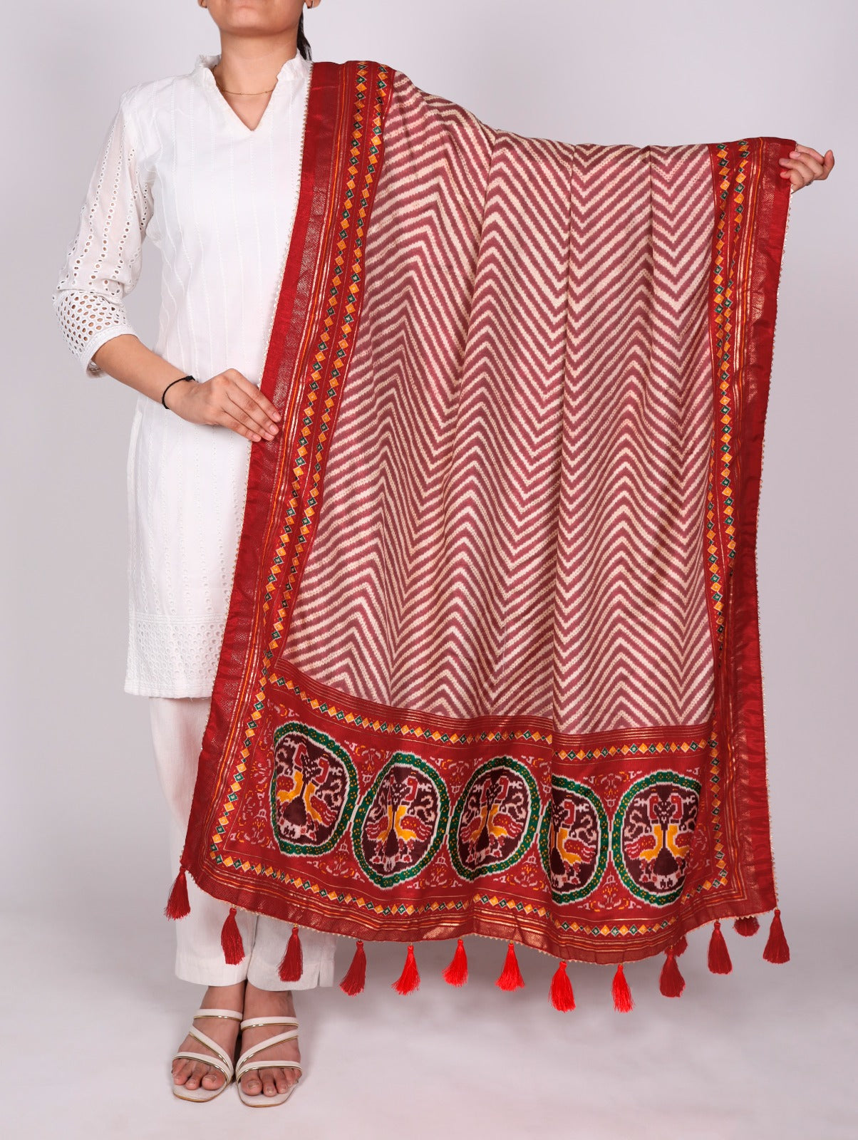 Grace wrapped in Tasar silk.