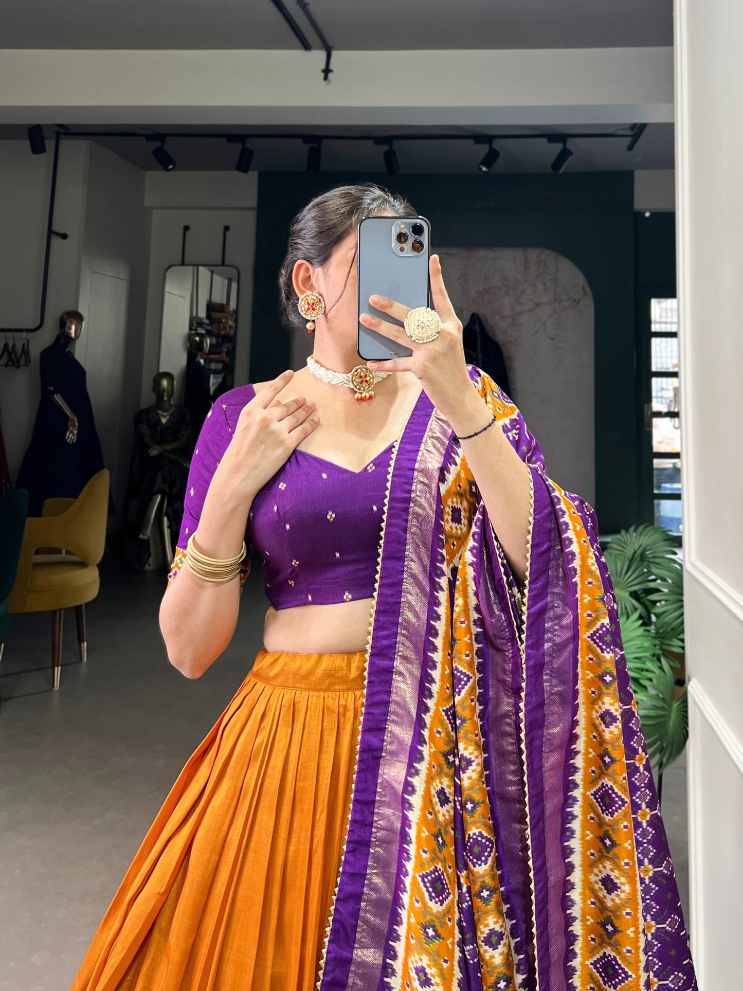 Twirling in tradition, shining in silk 🍁