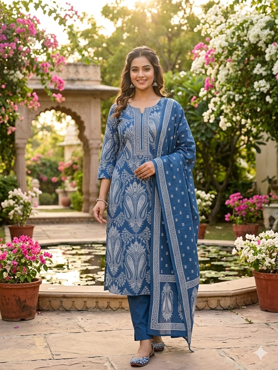 Taj Group Pure 60-60 Cotton Cambric Discharge print kurti ✨
