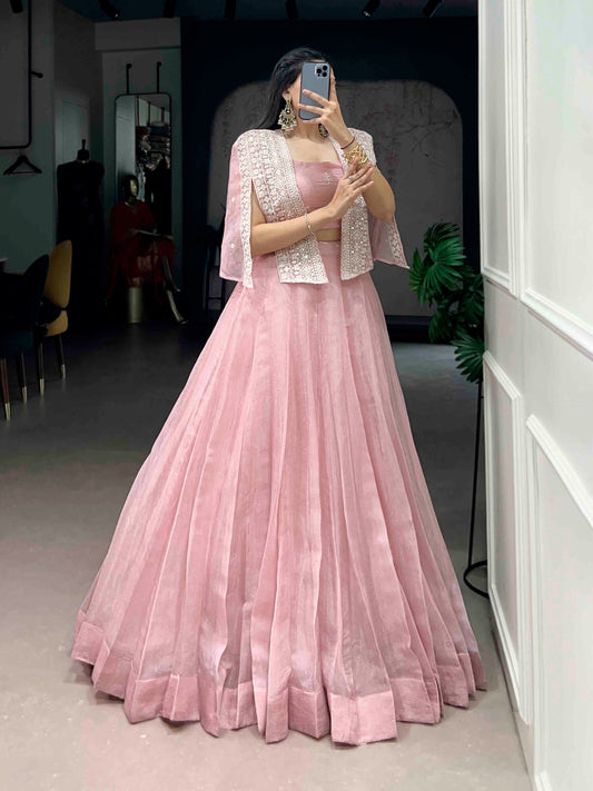 Crafted in soft Allnen crush fabric and detailed with sequins & thread embroidery, this lehenga is all about effortless elegance and festive charm. πΈ
