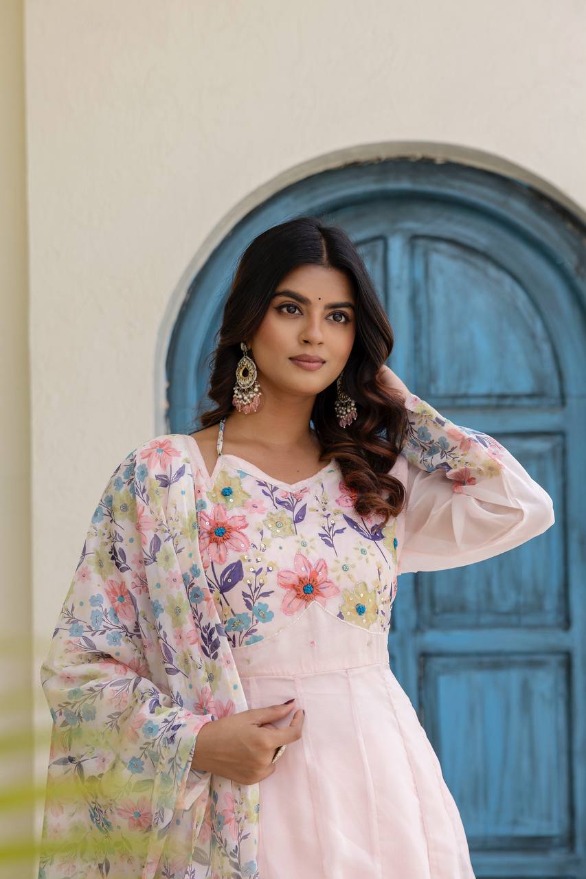 🌸Presenting New Ready-Made Gown Plazzo And Dupatta Set Collection 🌸