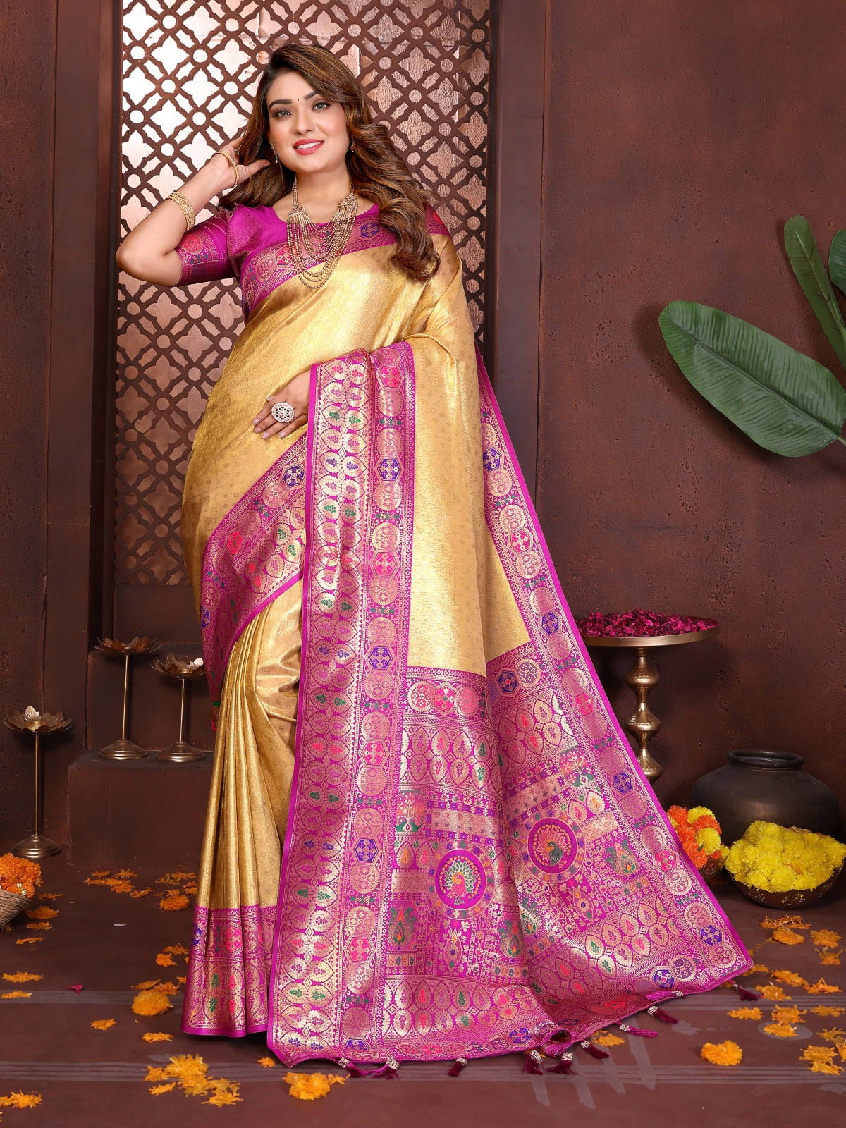 ich and Heritage crafted creative sarees from us.