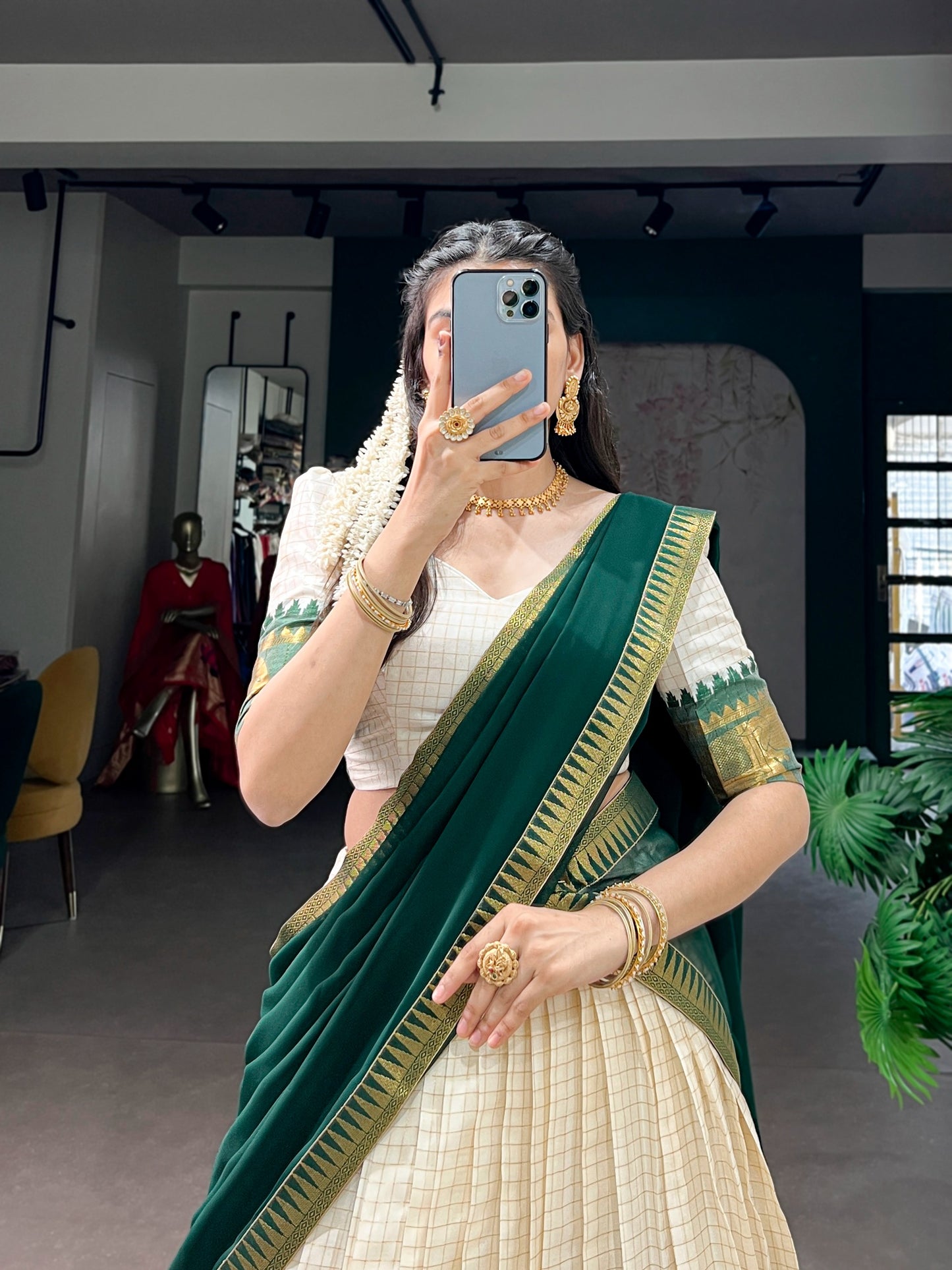 Elegant poly cotton lehengas crafted to bring comfort, grace, and festive charm to your special occasions. 🥀