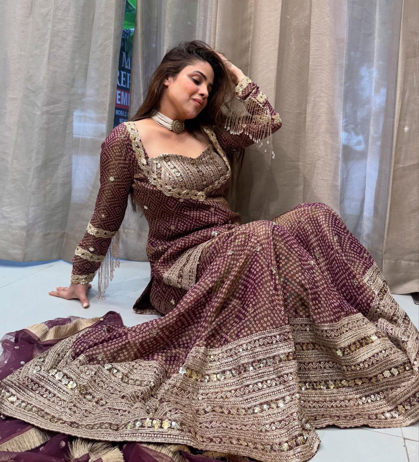 Women's Sharara Suit Set in Assorted Colors Chinon Silk with Digital Print and Sequence Embroidery