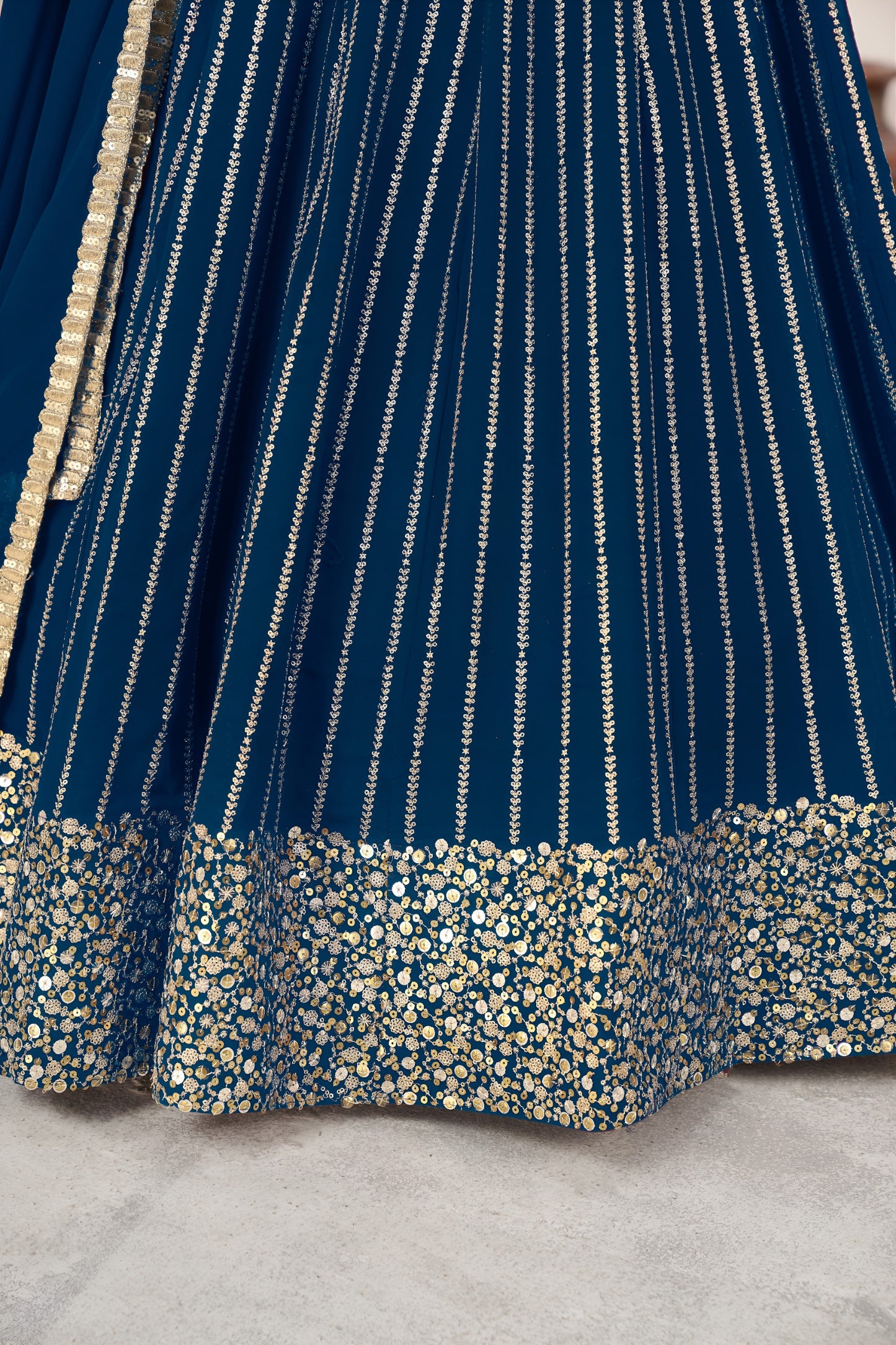 π Stunning Blue Sequins Lehenga Choli π