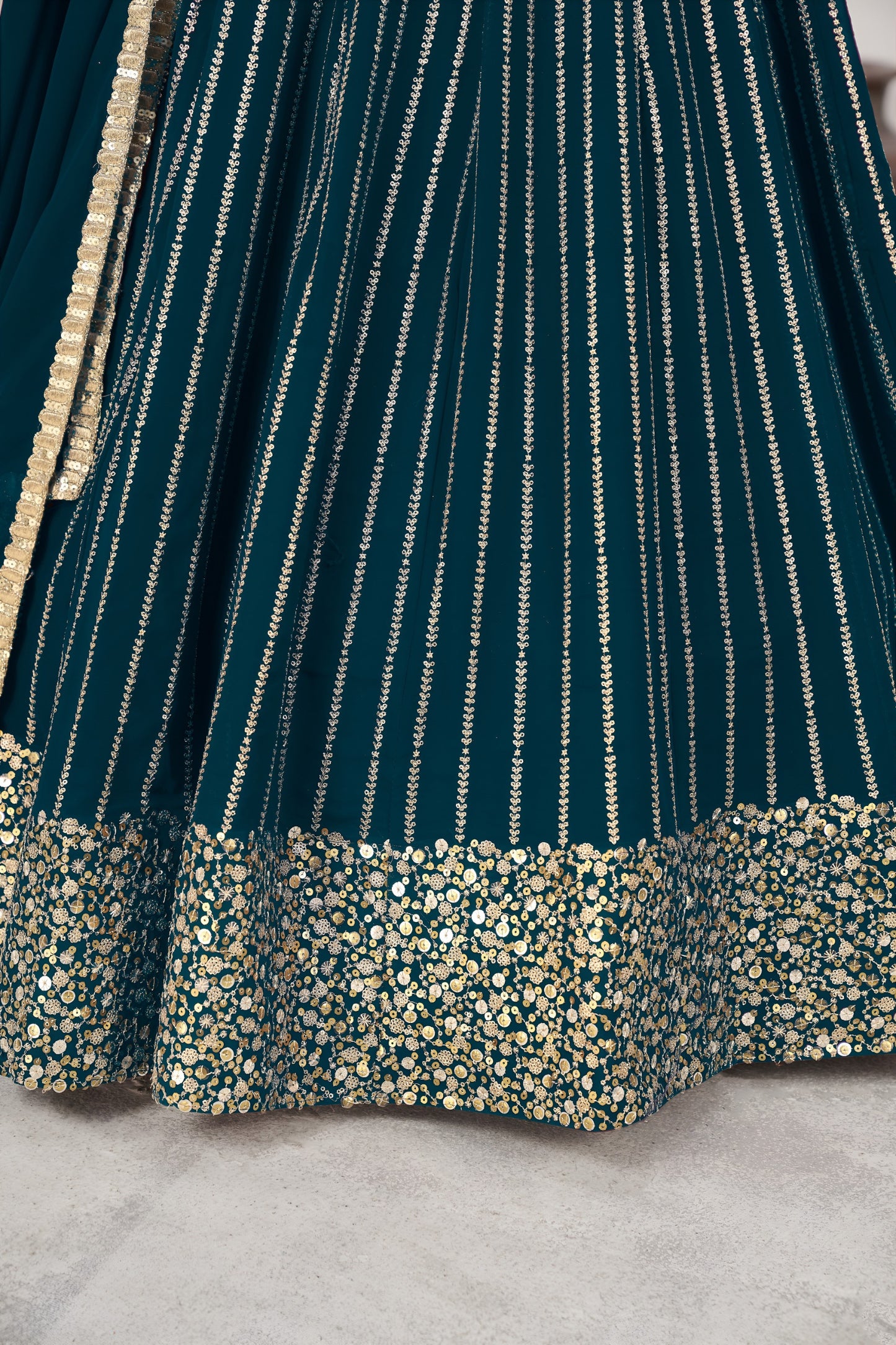 π Teal Green Sequins Lehenga Choli π