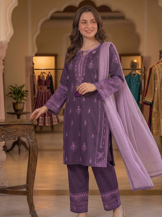 Women's Kurta Palazzo Set in Assorted Colors Rayon with Embroidery and Mirror Effect