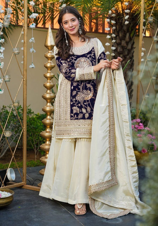 The Contrast Velvet Panel Sharara Trend