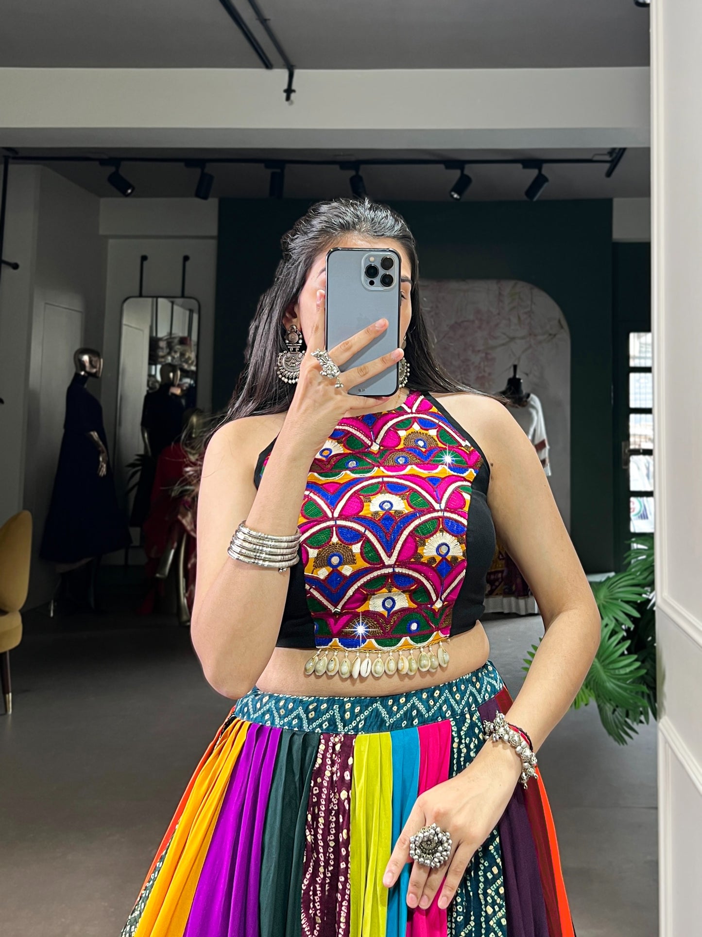 Pure Rayon Lehenga featuring Printed Design with Gota Patti Detailing