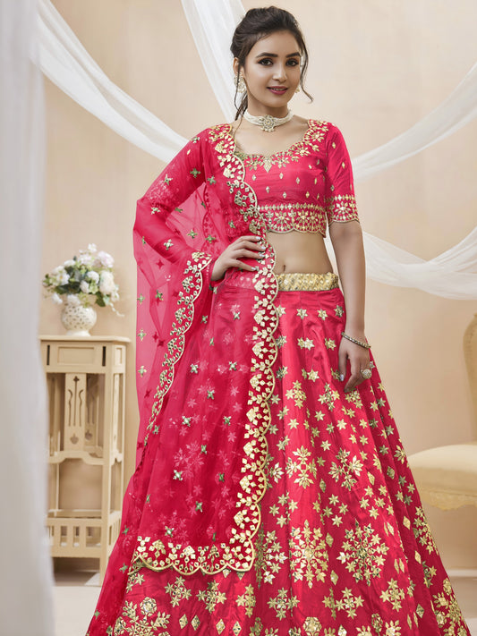 💗Rani Pink Foil Work Festive Lehenga Choli ✨💗