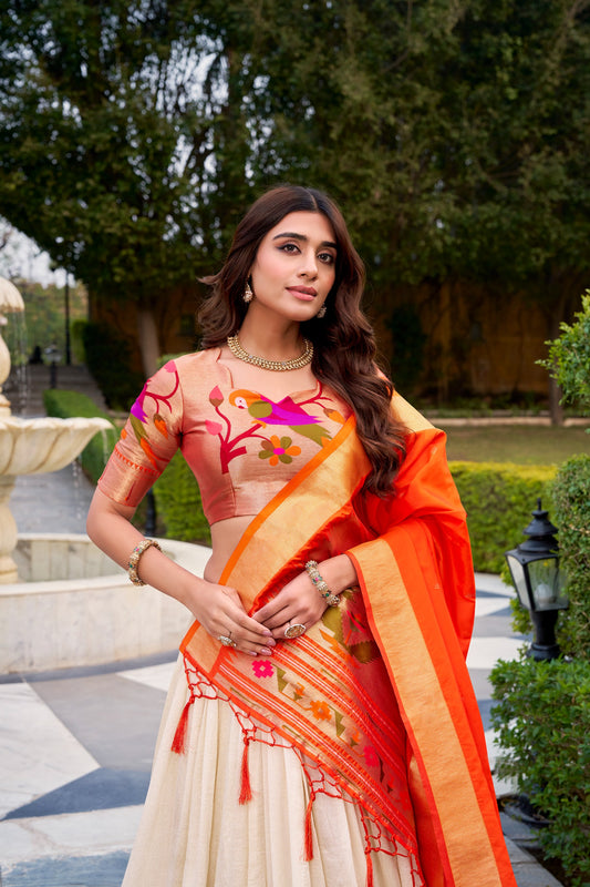Wearing a Paithani lehenga is not just donning attire; it's a celebration of artistry, a tribute to the cultural opulence woven into each thread ๐ชท