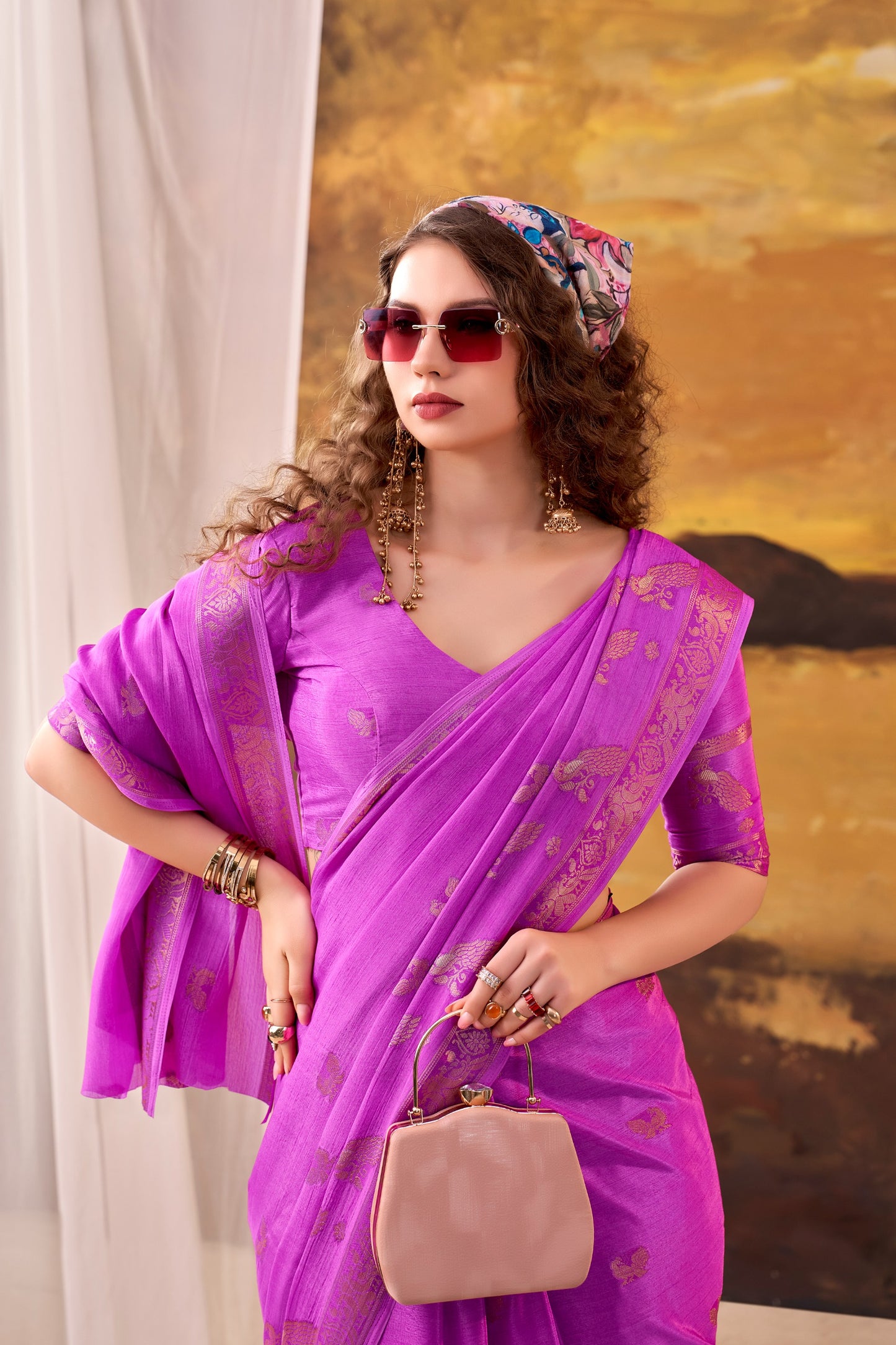 A perfect choice for modern ethnic fashion, this Crepe Weaving Work Saree offers effortless elegance and timeless charm. 🌸
