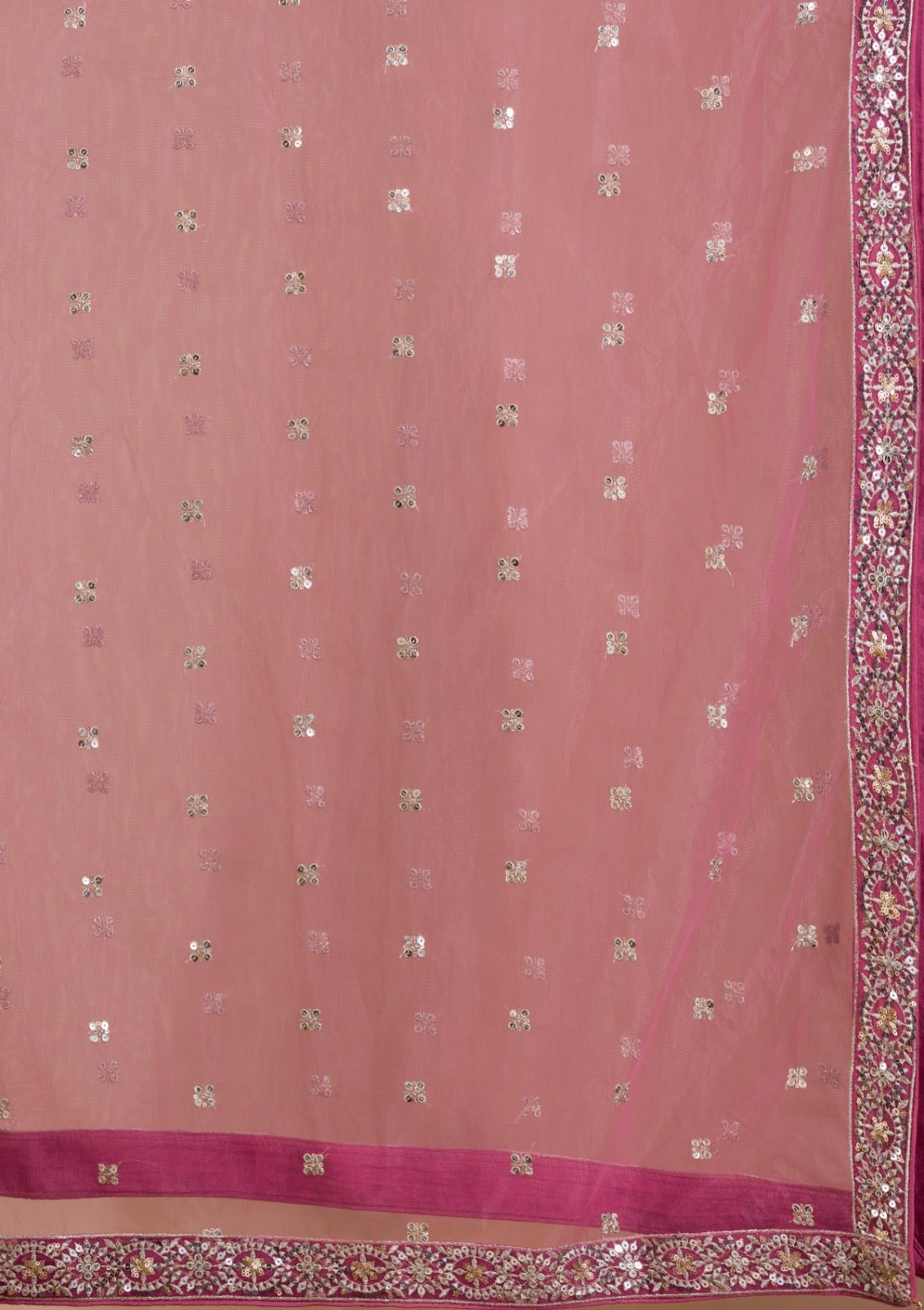 Women's Lehenga in Rosy Mauve Georgette with Zari & Multiple Sequins Embroidery