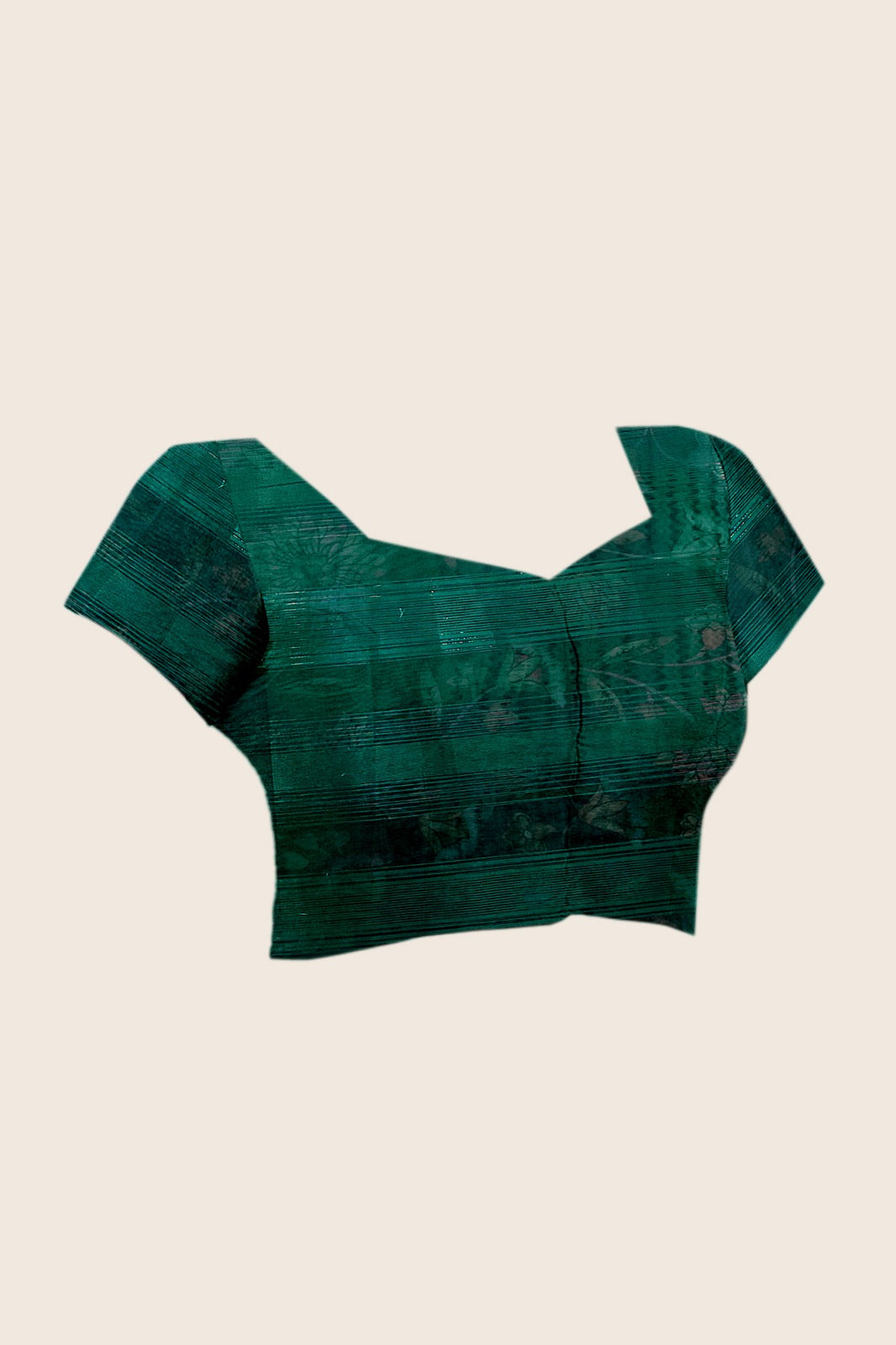 Women's Saree in Emerald Green Premium Monsoon Fabric with Floral Digital Print