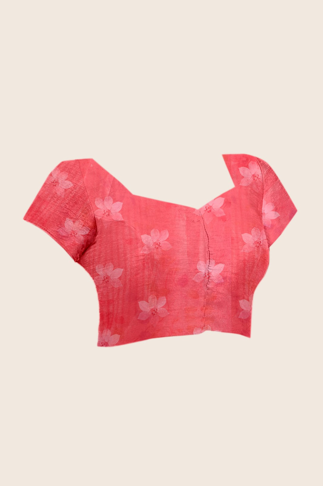 Women's Saree in Baby Pink Satin Georgette with Floral Digital Print