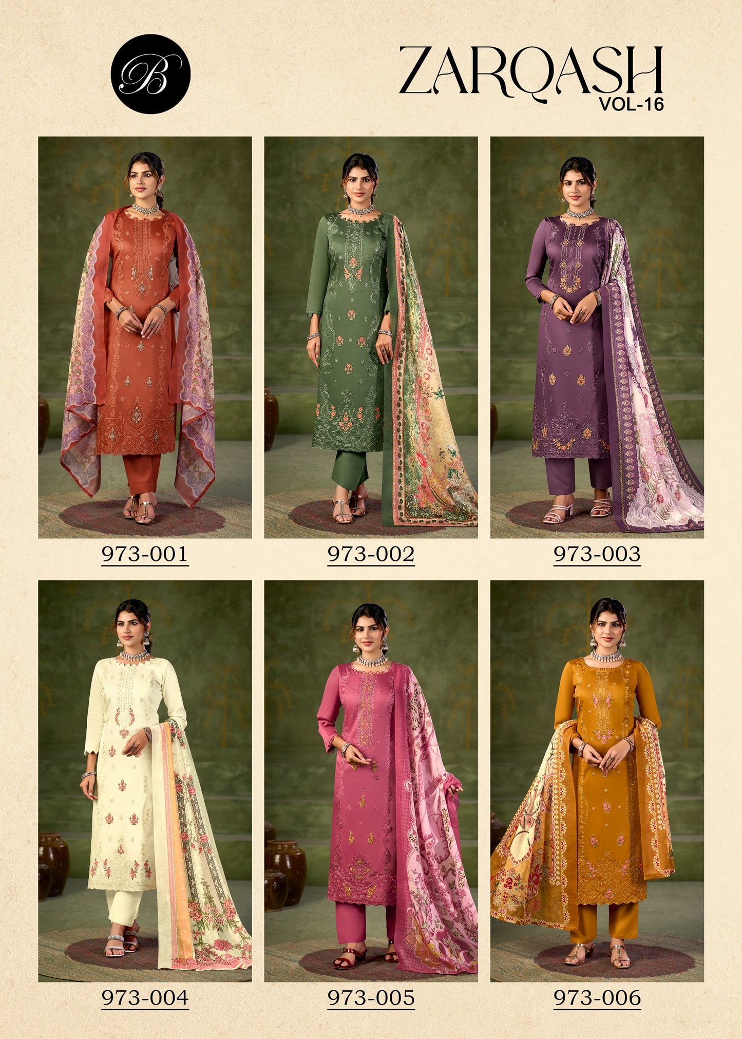 Pure Heavy Jam with Designer Heavy Embroidery Work + Heavy Daman Boring Work with Scalloping of salwar kameez