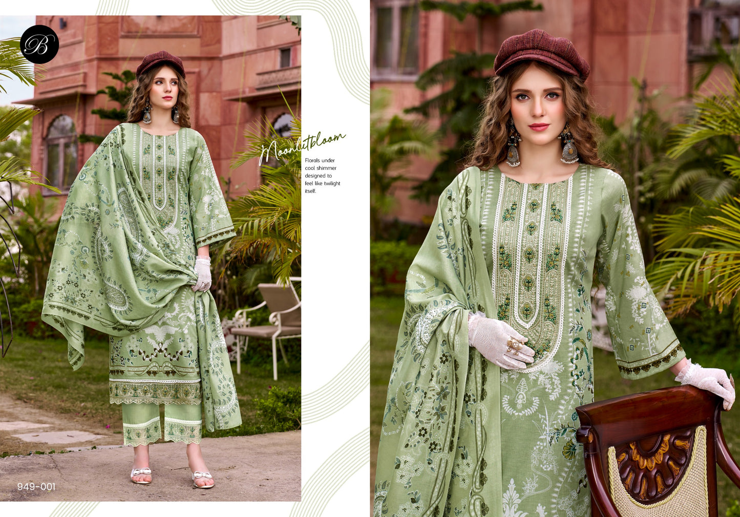 Cemric Cotton Pakistani Style Print with Fancy Self Embroidery salwar kameez for cotton duptta