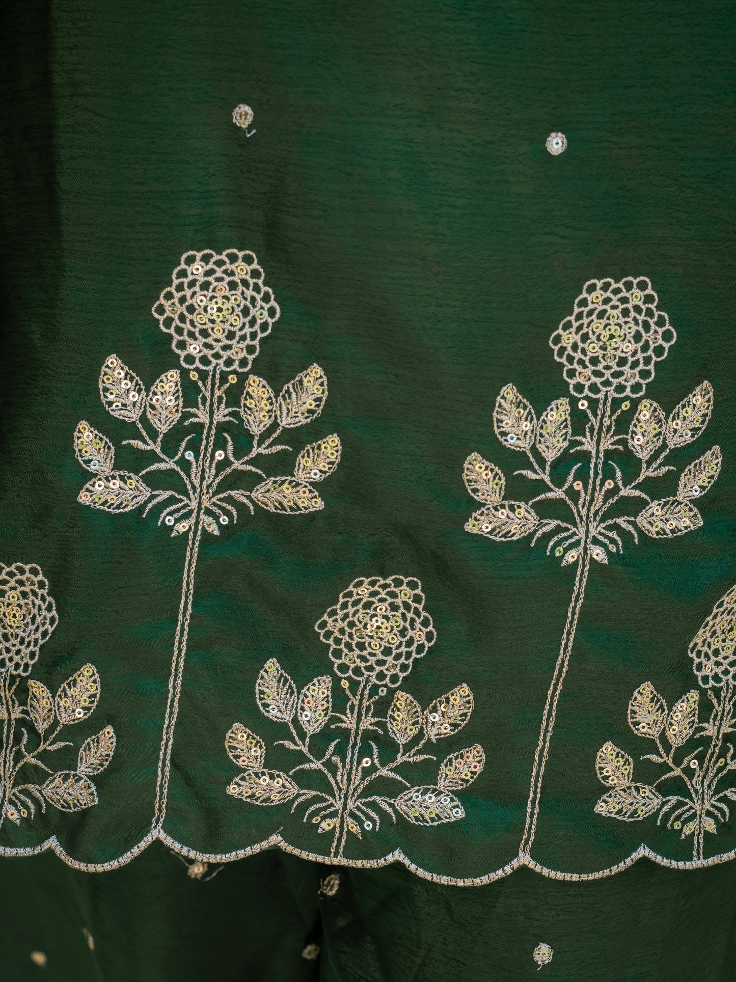 Premium chinnon with Elegant Embroidered Work.