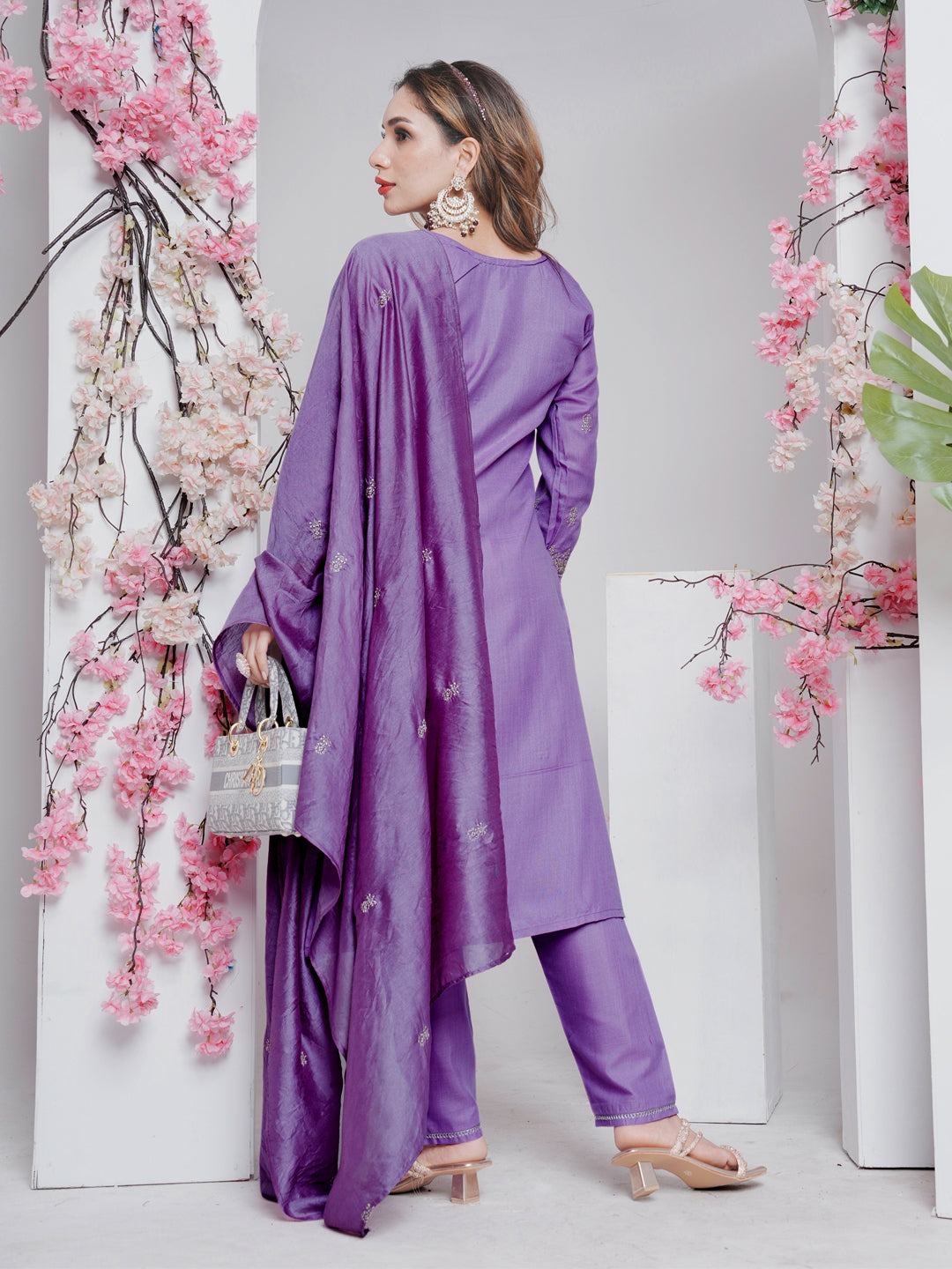 Fully Stiched Rayon Embroidered Kurti Pant Dupatta