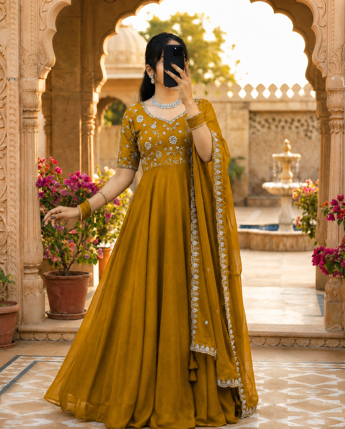 🥰 NEW LAUNCHING  2PIECE  ethnic gown SET💖