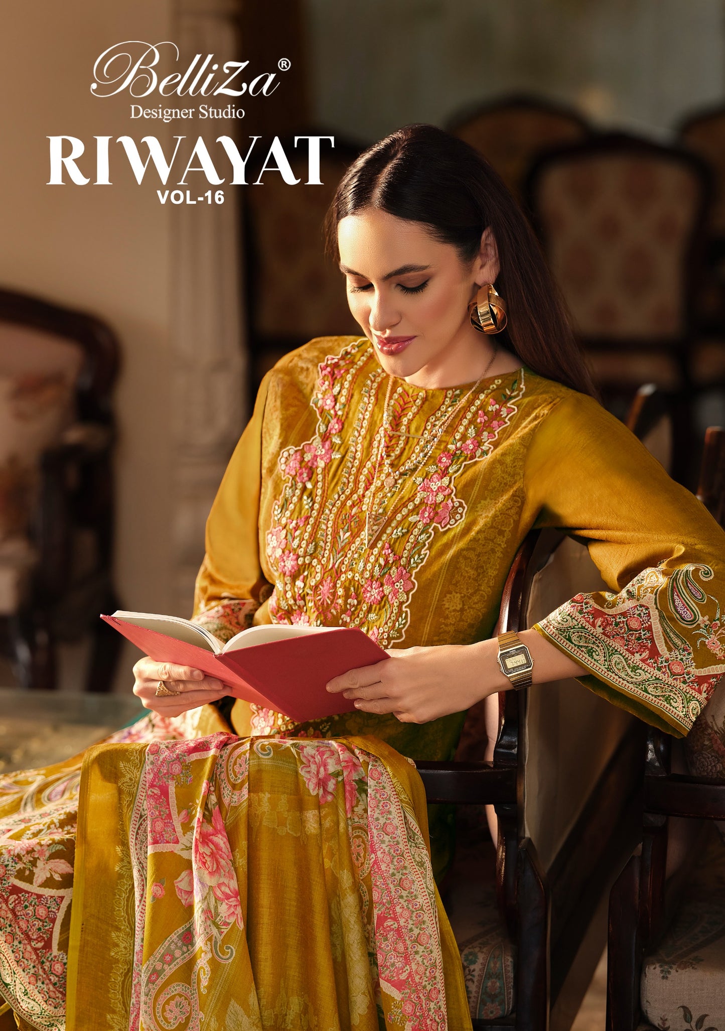 # RIWAYAT VOL 16 BY BELLIZA # PURE MAL MAL COTTON DUPATTA # SELF HEAVY EMBROIDERY WORK # PURE VISCOSE RAYON