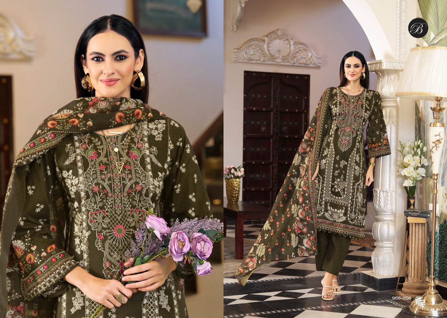 # RIWAYAT VOL 16 BY BELLIZA # PURE MAL MAL COTTON DUPATTA # SELF HEAVY EMBROIDERY WORK # PURE VISCOSE RAYON
