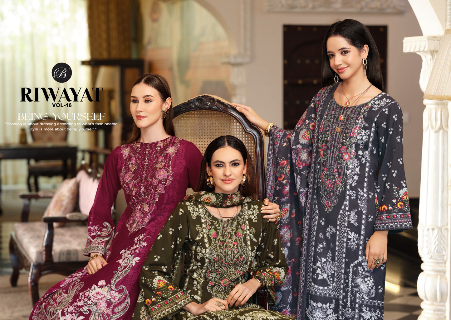 # RIWAYAT VOL 16 BY BELLIZA # PURE MAL MAL COTTON DUPATTA # SELF HEAVY EMBROIDERY WORK # PURE VISCOSE RAYON