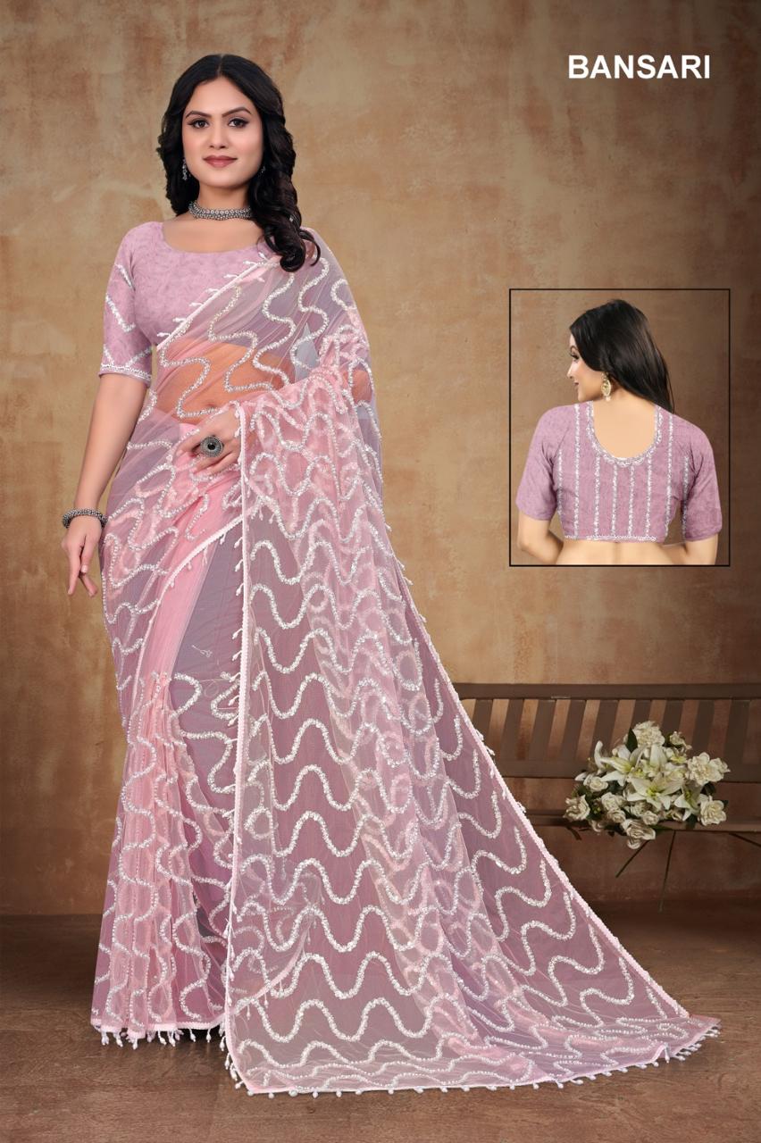 Full Heavy Real Beads Work saree