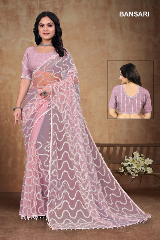 Full Heavy Real Beads Work saree