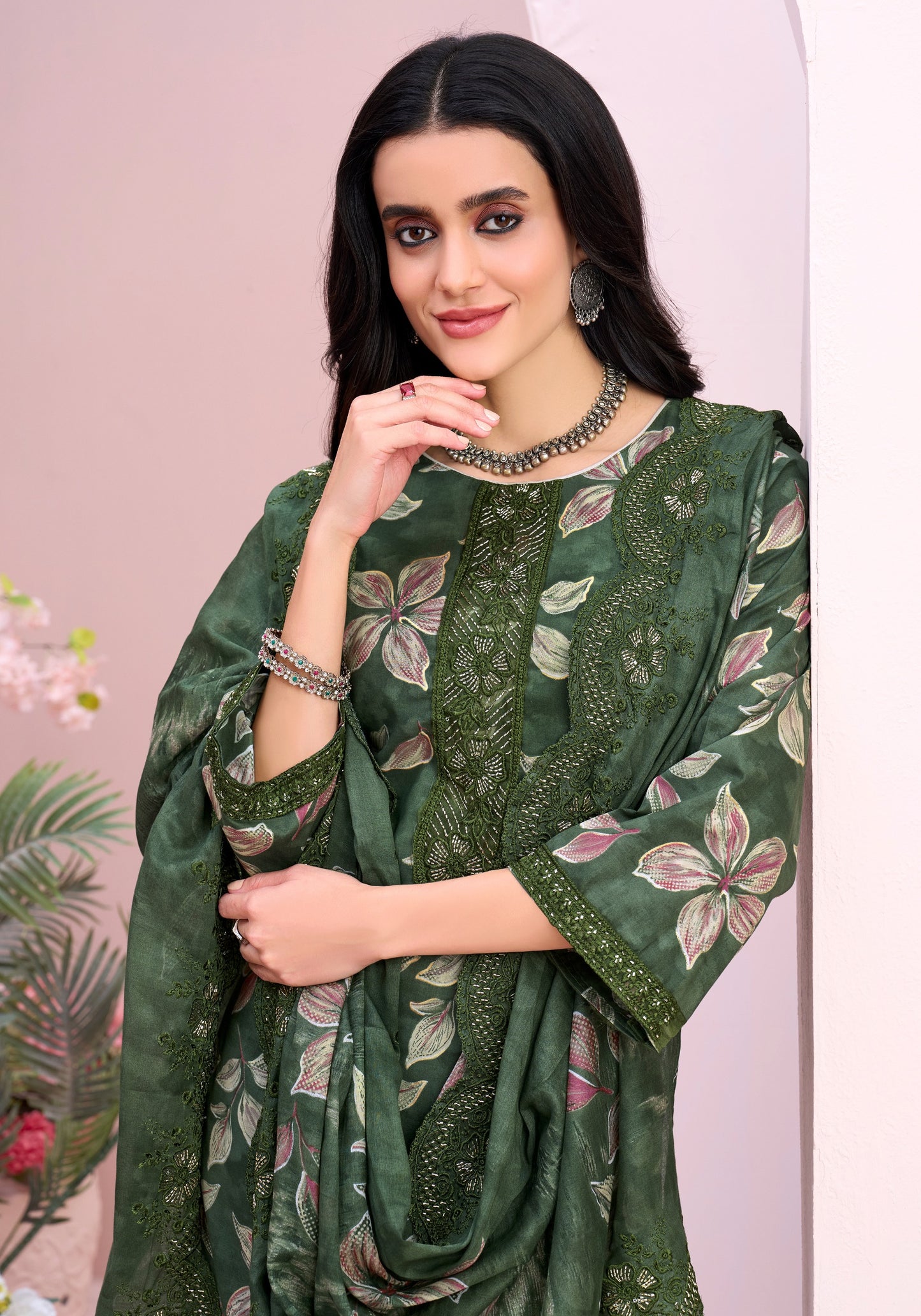 Pure Cambric Cotton Print With Foil & Fancy Gala-Daman-Sleeve Beats Work Pure Cambric Cotton Print With Foil & Fancy Gala-Daman-Sleeve Beats Work salwar kameez wholesale salwar kameez supplier