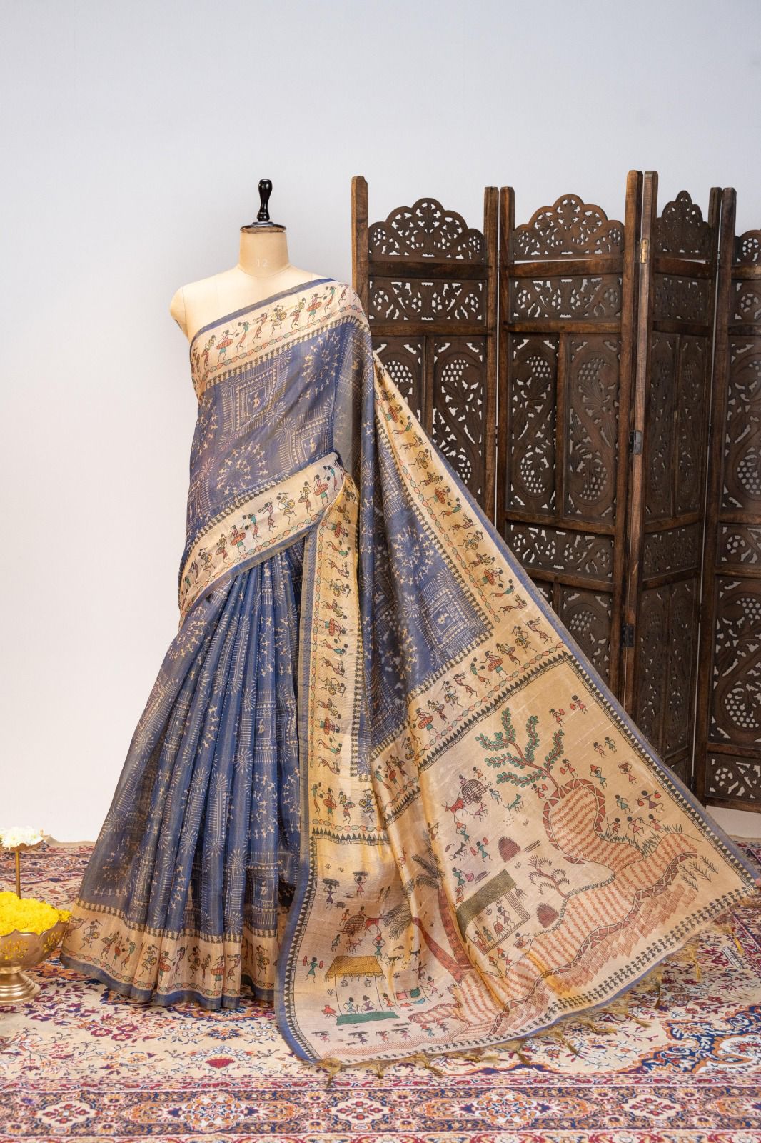 Premium soft Pure Tissue Tussar silk saree
