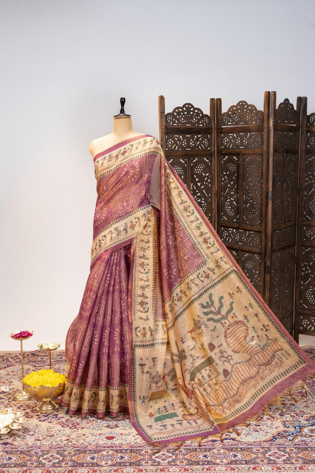 Premium soft Pure Tissue Tussar silk saree