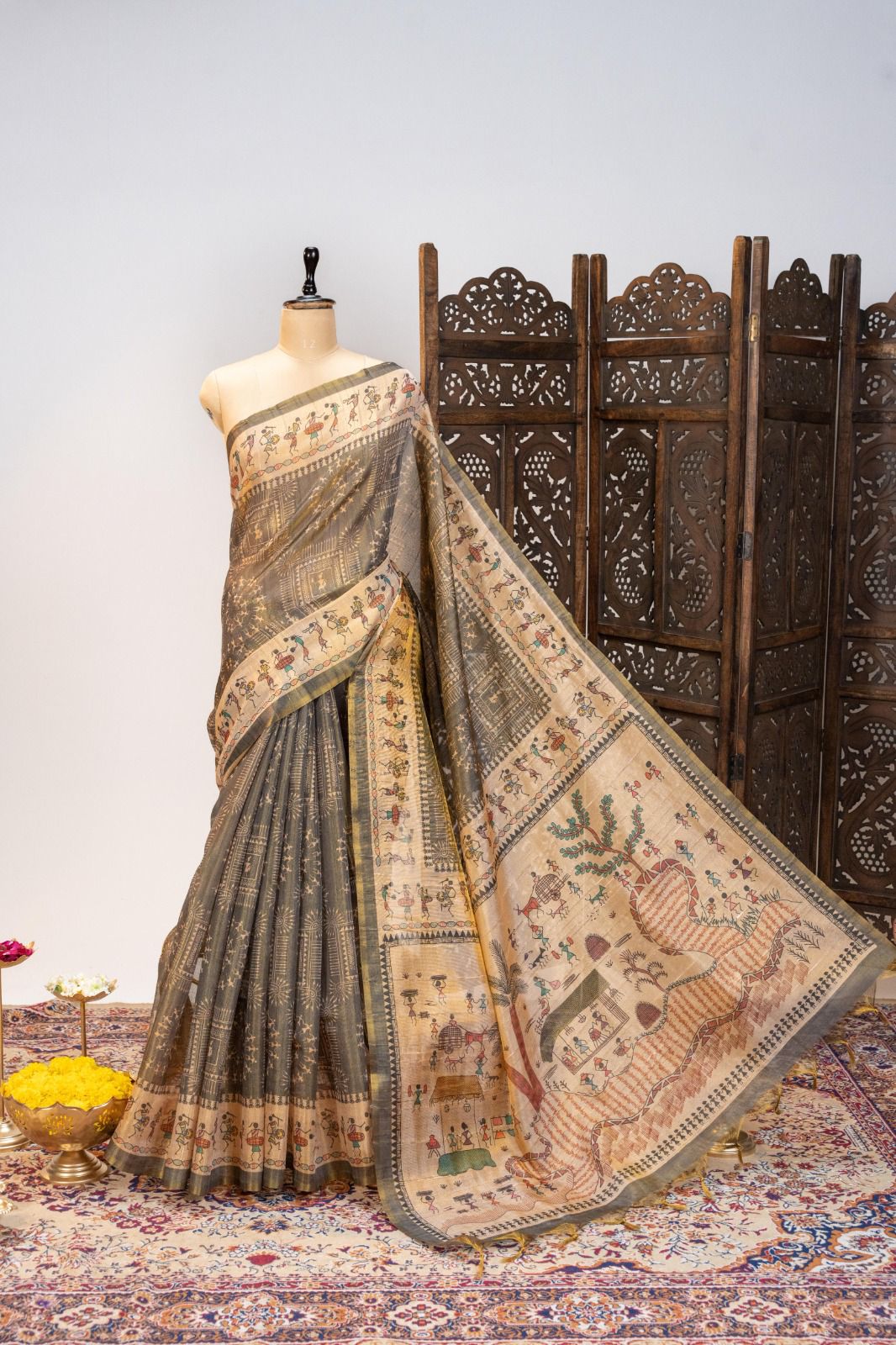 Premium soft Pure Tissue Tussar silk saree