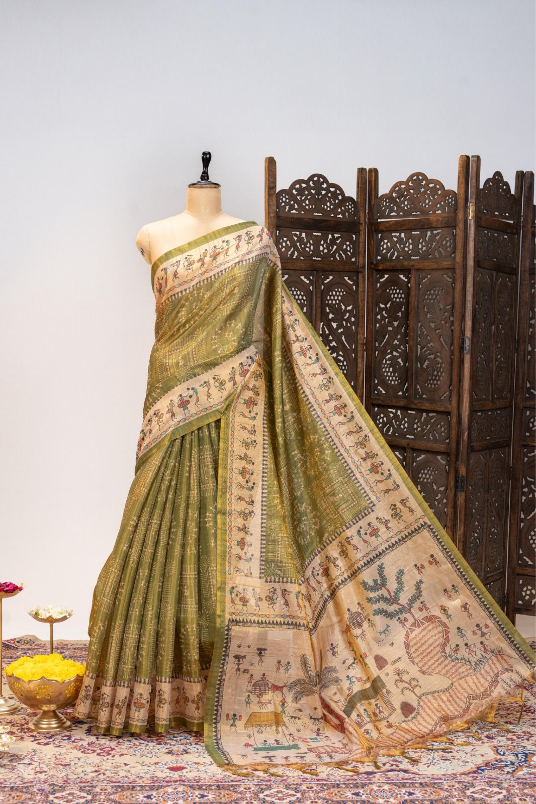 Premium soft Pure Tissue Tussar silk saree
