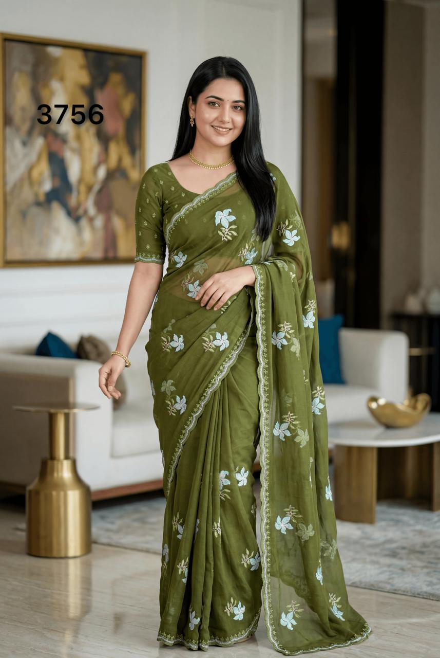 Light Weight Thread saree wholesale saree supplier