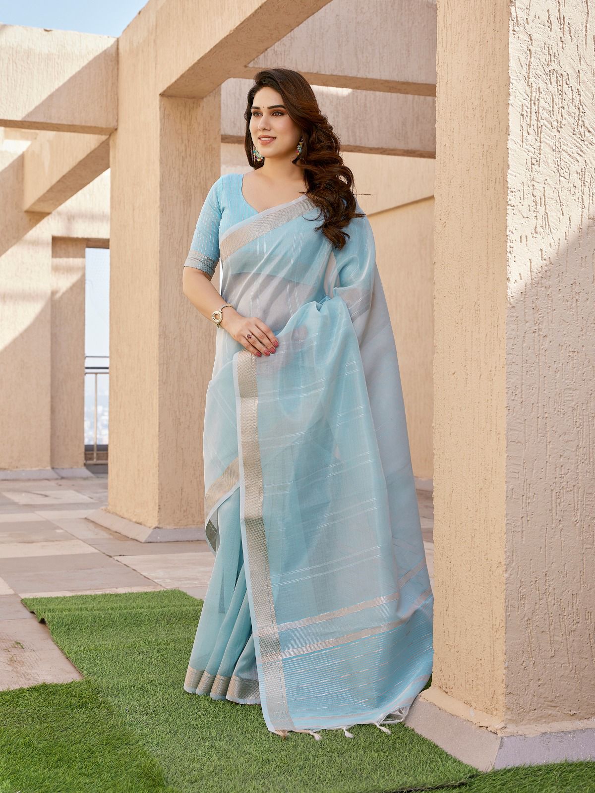 Soft Tissue Linen Silk Saree wholesale saree suppler