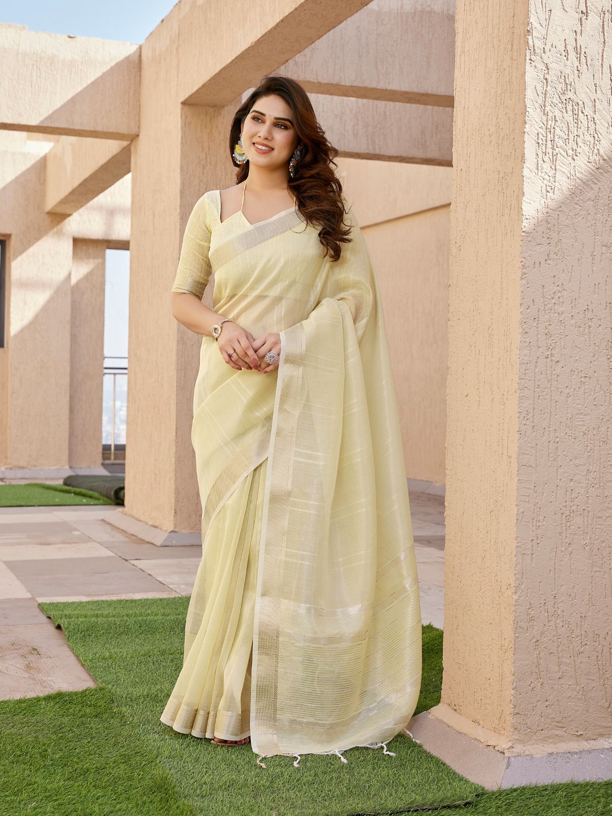 Soft Tissue Linen Silk Saree wholesale saree suppler