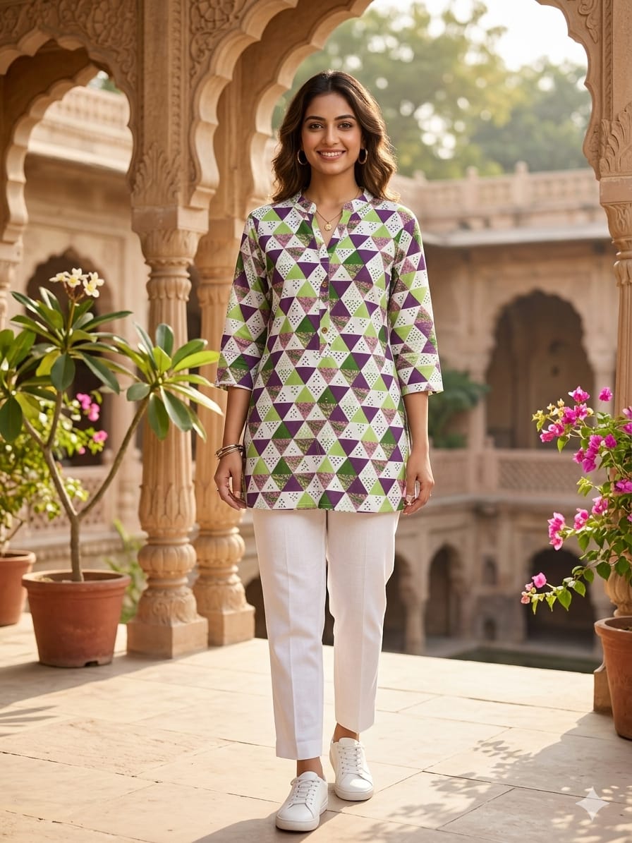 pure soft cotton print kurati